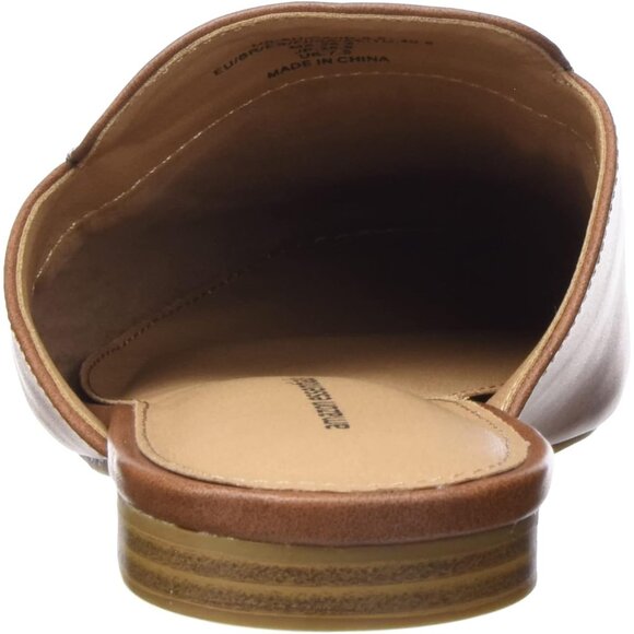 Women's Buckle Mule Polyurethane Wide-Width Tan Loafer Shoes Slip-On Comfort - Picture 3 of 7